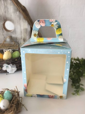 Коробка под кулич с окном "Небесная голубая"