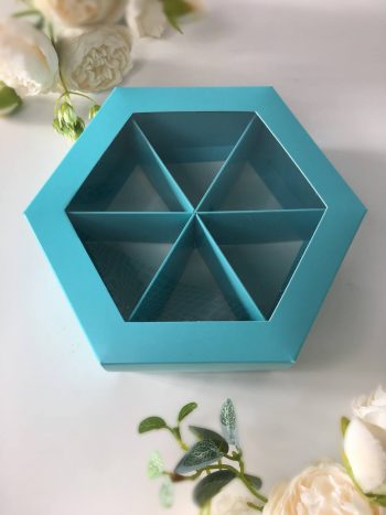 Менажница шестигранник под орехи/сухофрукты/конфеты/чай, голубой