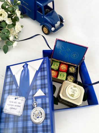 Коробка для подарка мужская, синий — изображение 2