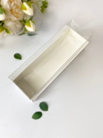 Коробка с прозрачной крышкой под макаронс/зефир, белая — изображение 2