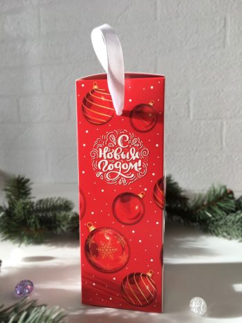 Коробка подарочная с резным окном Шары, 70х70х190 мм — изображение 3