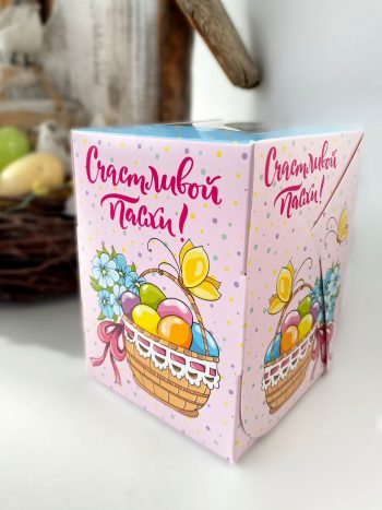 Упаковка под 1 капкейк/кулич "Счастливой пасхи с корзинкой" — изображение 2