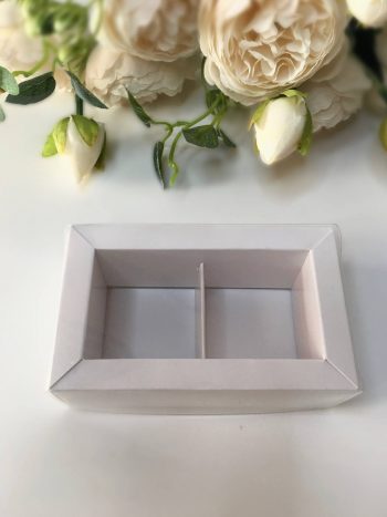 Коробка с прозрачной крышкой 2 конфеты с тонкими разделителями, белый — изображение 5