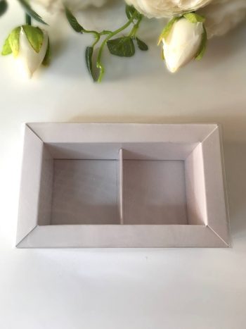 Коробка с прозрачной крышкой 2 конфеты с тонкими разделителями, белый — изображение 4