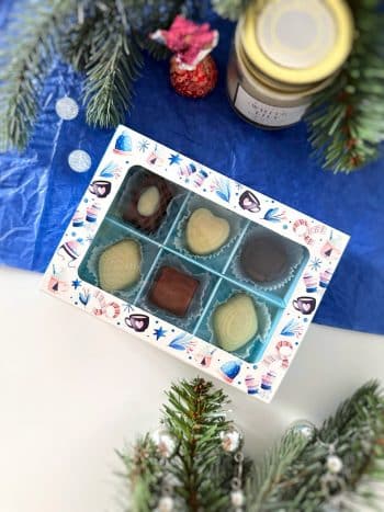 Коробка с окном под 6 конфет Теплый праздник, 137х98х38 мм (дно и обечайка) — изображение 2