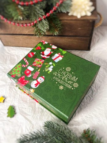 Коробка шкатулка подарочная малая "Новогодняя россыпь"