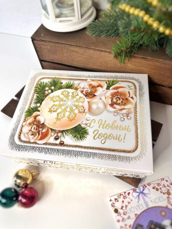 Коробка подарочная Новогоднее золото, 235х65х187 мм — изображение 5