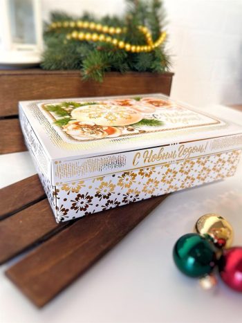 Коробка подарочная Новогоднее золото, 235х65х187 мм — изображение 6