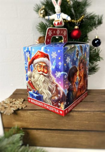 Коробка подарочная куб Новогоднее чудо, 124х134х156 (+40) мм — изображение 2