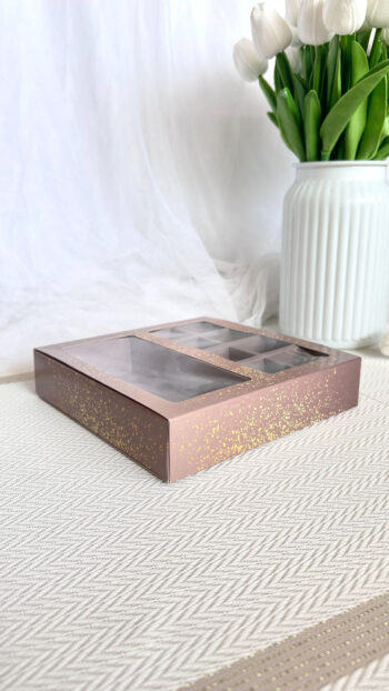 Упаковка под 8 конфет и шоколад, "Золотое свечение" — изображение 2