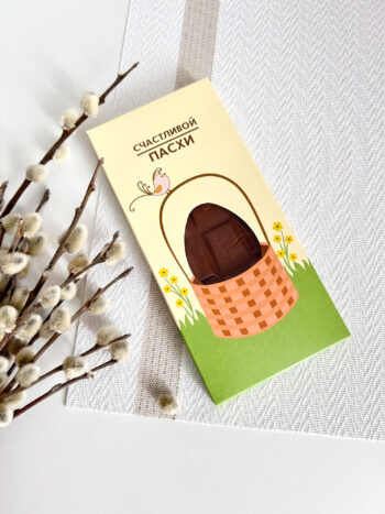 Коробка под плитку шоколада "Пасхальная корзинка" 17,1х8х1,4 см.