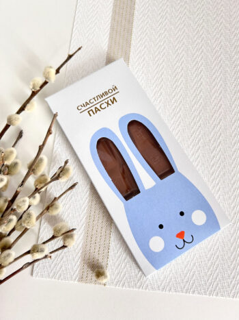 Коробка под плитку шоколада "Пасхальный кролик синий", 171*8*141