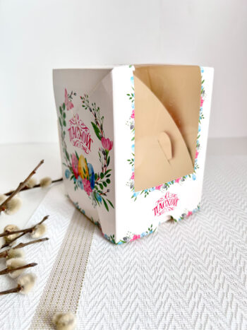 Упаковка под 1 капкейк/кулич "Пасхальный венок"