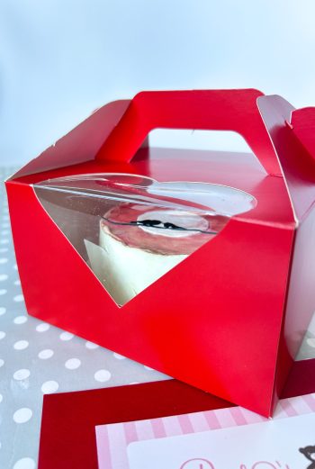 Упаковка под бенто-торт, с окном в форме сердца, Алый — изображение 2