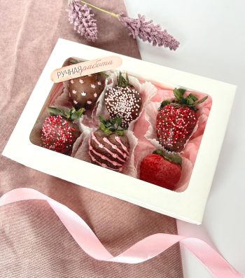 Коробка с окном универсальная под моти/клубнику в шоколаде/зефир/печенье, белая — изображение 4