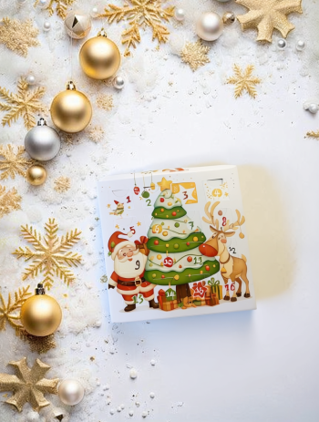 Коробка Адвент под 16 конфет Новый год, 180х180х30 мм