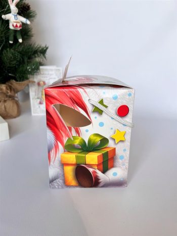 Коробка новогодняя подарочная Смекубик Конёк, 120х120х155 мм (коробка со шнурком) — изображение 3