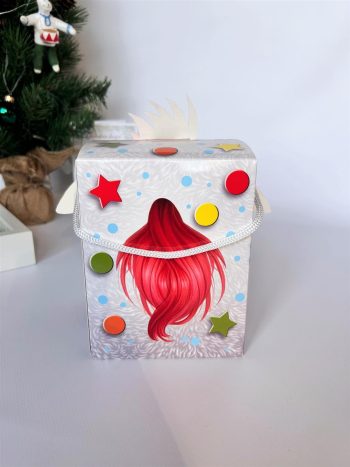 Коробка новогодняя подарочная Смекубик Конёк, 120х120х155 мм (коробка со шнурком) — изображение 4