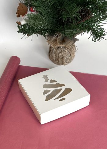 Коробка с фигурным окном Елка, 150х150х40 мм