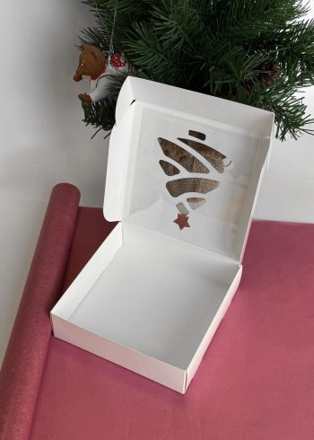 Коробка с фигурным окном Елка, 150х150х40 мм — изображение 2