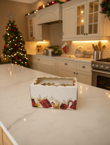 Коробка с окном под 2 капкейка Подарочек, 100х160х80 мм — изображение 3