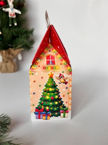 Коробка новогодняя подарочная Зимний праздник, 91х70х157 (+30) мм (домик) — изображение 2