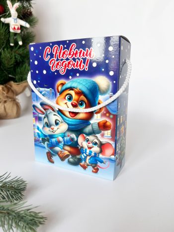 Коробка новогодняя подарочная Ночная прогулка, 140х55х190 мм — изображение 3