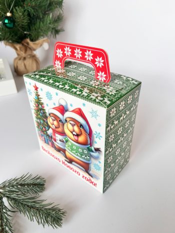 Коробка новогодняя подарочная Весёлые капибары, 145х80х150 (+40) мм — изображение 2
