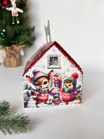 Коробка новогодняя подарочная Когда приходит праздник, 133х116х126 (+45) мм (домик) — изображение 2