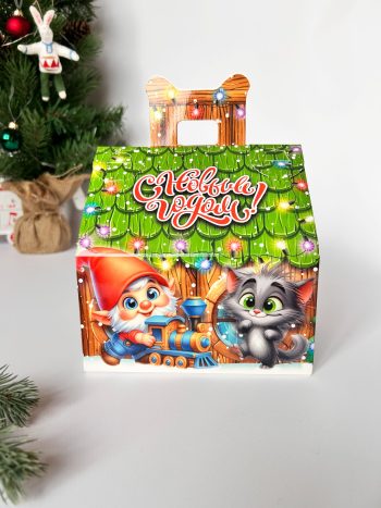 Коробка подарочная Помощники Деда Мороза, 160х140х155 (+52) мм — изображение 4