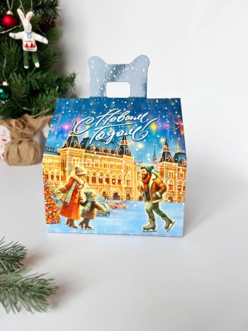 Коробка подарочная домик Праздничное настроение, 160х140х155 (+52) мм