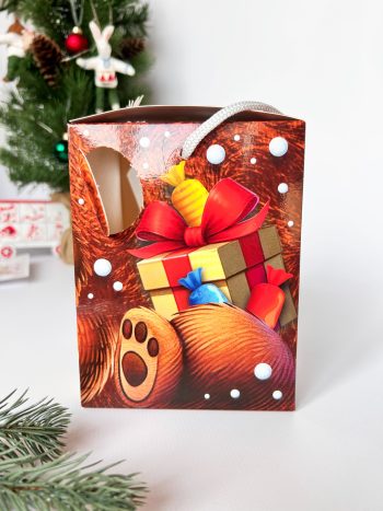 Коробка новогодняя подарочная смекубик Мишка, 120х120х155 мм — изображение 3