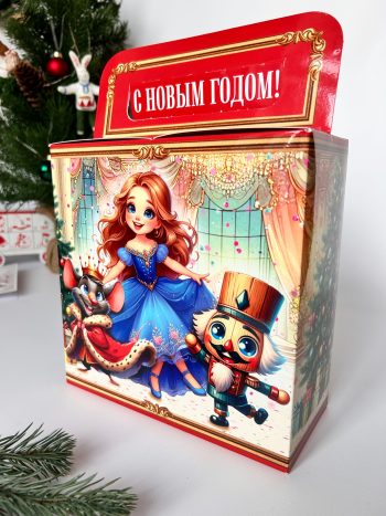 Коробка новогодняя подарочная Щелкунчик, 200х200х90 (+80) мм — изображение 3