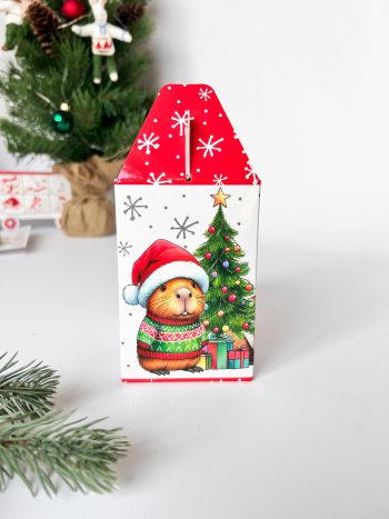 Коробка новогодняя подарочная Капибары, 97х74х112 (+48) мм (моноблок) — изображение 3