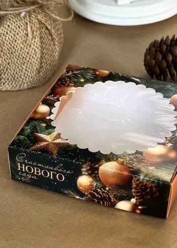 Коробка под печенье/пряник/мармелад/пончик Зимний Аромат, 115*115*30 мм — изображение 5